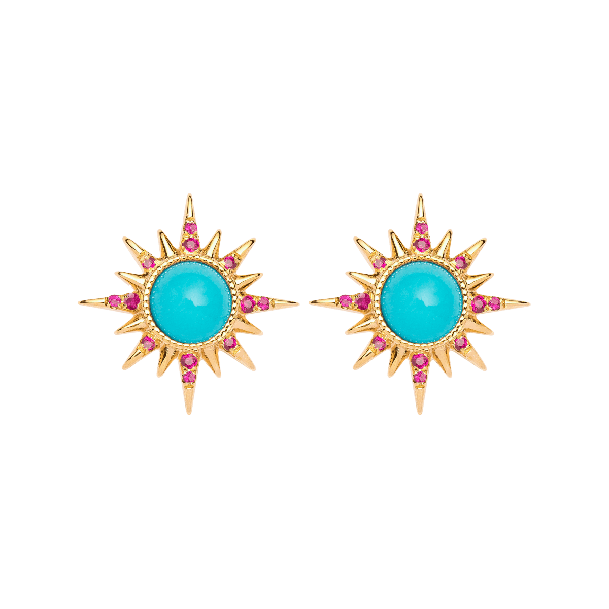 jennydee_jewelry_pleiadee_earrings_electra_turquoise_rubies_yellow_gold_18kt_EA.EL1S.36Y.00.0003